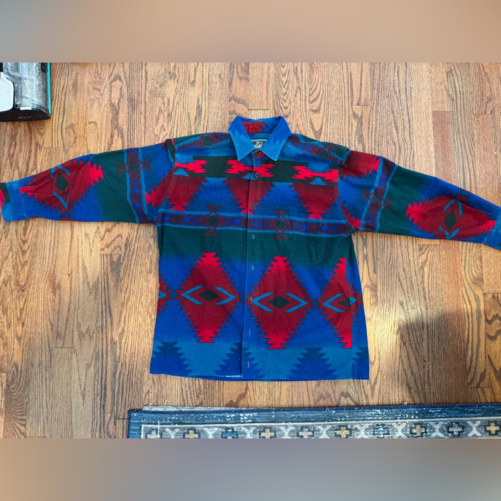 Woolrich Red and Blue Patterned Jacket - Aztec/ V… - image 1